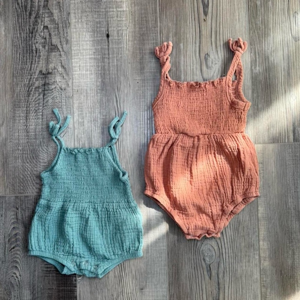 Baby Girl Smocked Romper Bundle